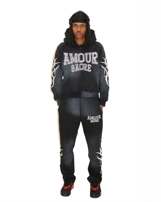 "Black" Essential Zip-Up Set