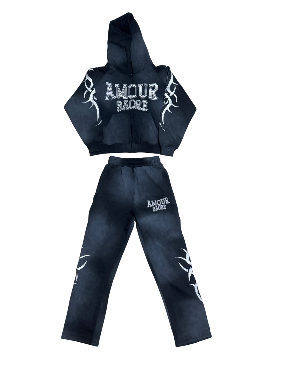 "Black" Essential Zip-Up Set